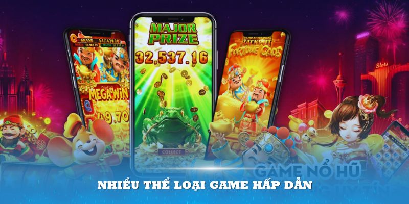 Sân chơi mang đến nhiều thể loại game với chủ đề hấp dẫn